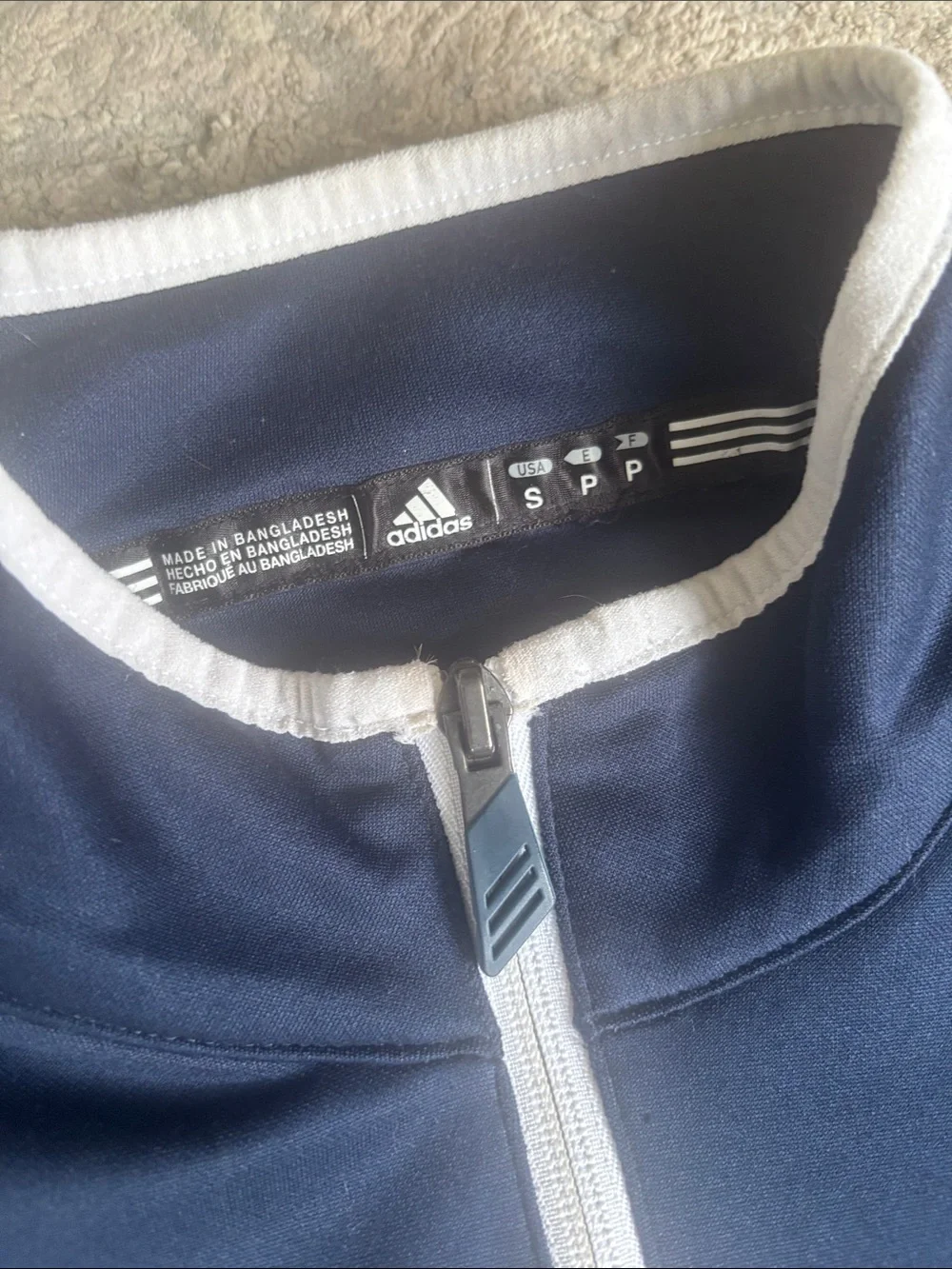 adidas Navy Quarter-Zip Pullover with Gold ND Logo